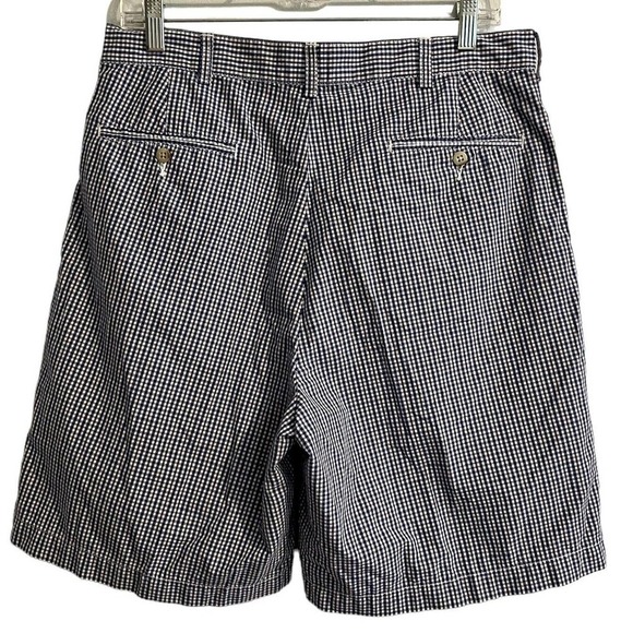 VINTAGE POLO RALPH LAUREN TYLER SHORTS BLUE GINGHAM CHECK CHINO PLEATED … - Picture 4 of 6